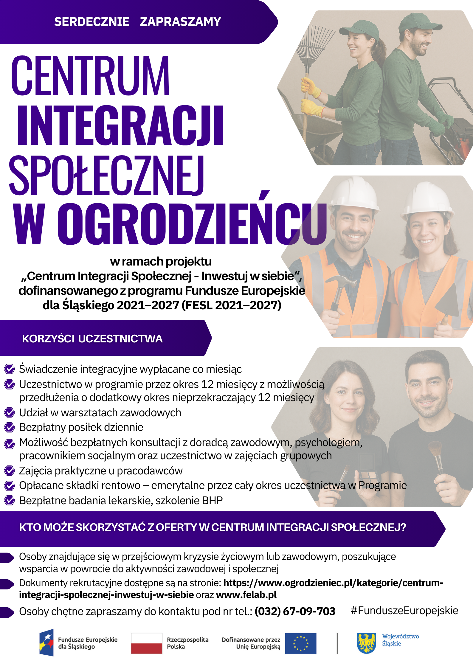 Plakat Centrum Integracji Społecznej w Ogrodzieńcu